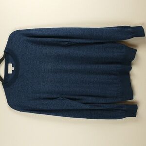 J. Hilburn Sweater Mens Medium Tall Blue Cotton Cashmere Heathered Crewneck